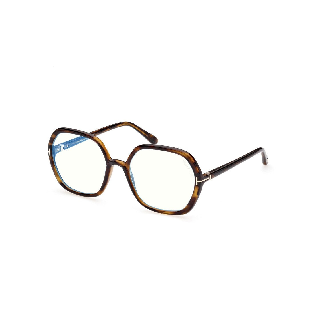Tom Ford Ft5814-B Large Rounded Square Tortoiseshell Frame Eyeglasses