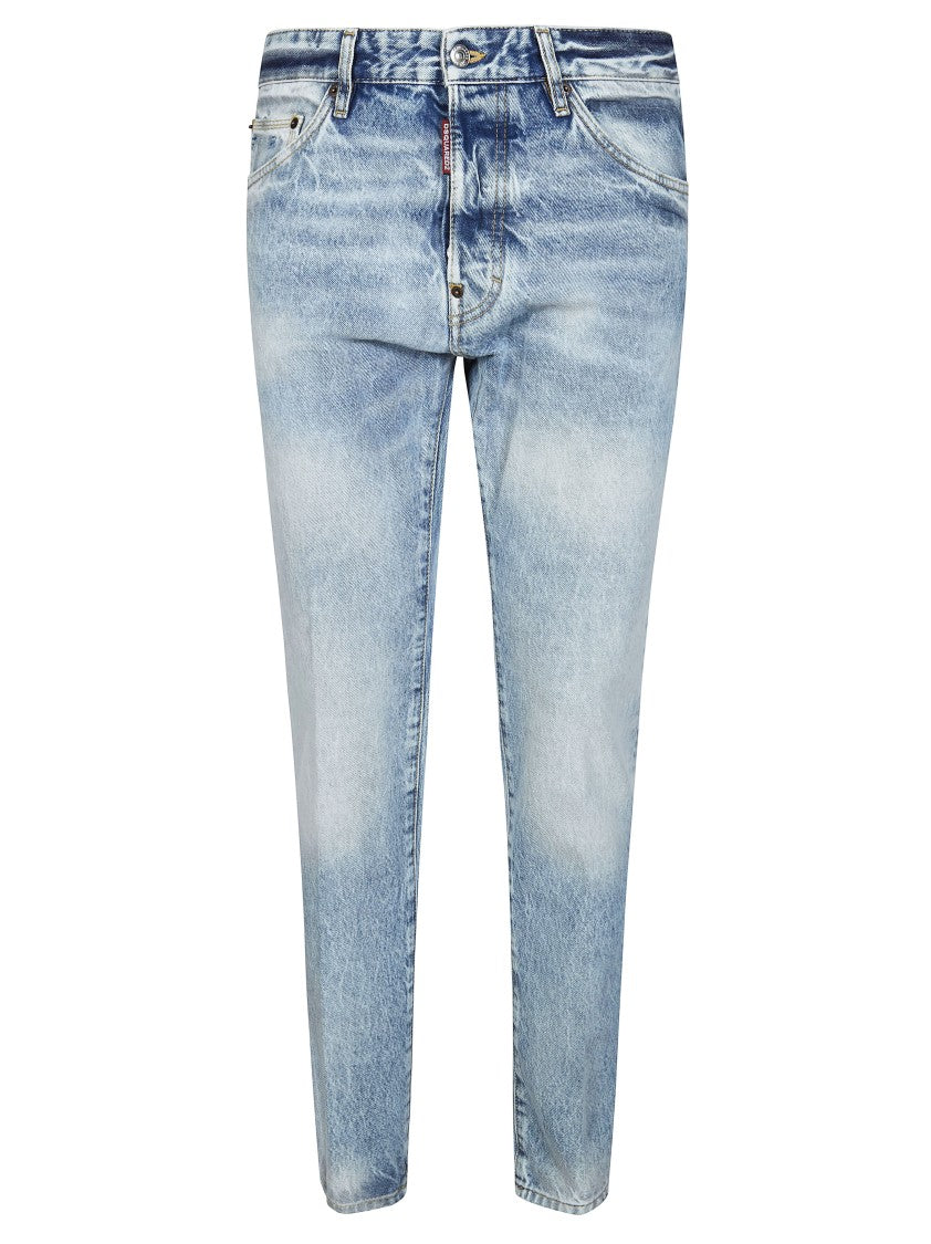 Dsquared2 Light Blue Teddy Faded Distressed Jeans