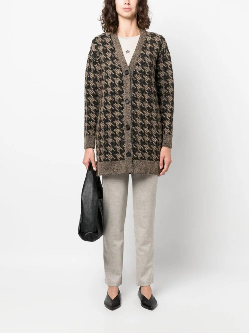 Lorena Antoniazzi Houndstooth-Pattern Knitwear Cardigan