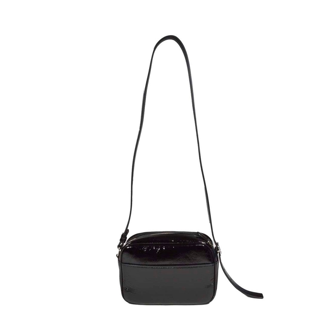 Courrèges Reedition Naplack Shoulder Bag In Black Vinyl