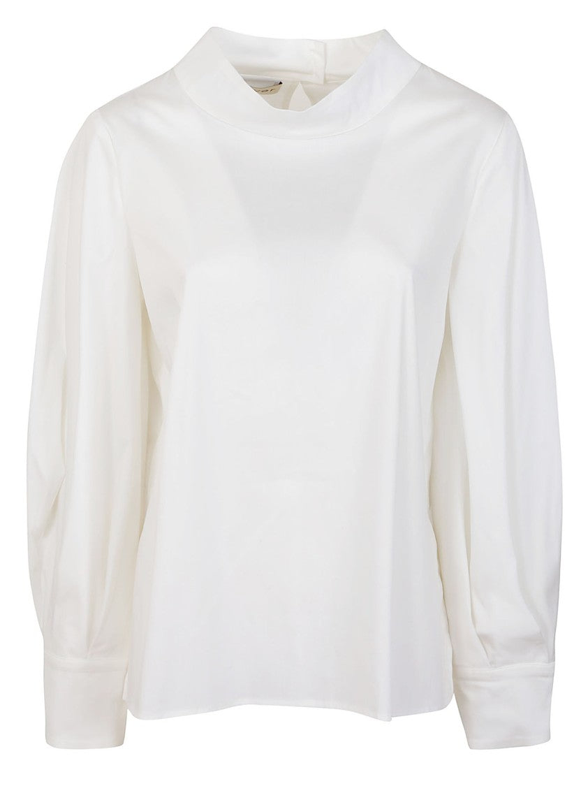 Revertissu White -Colored Cotton Satin Blouse