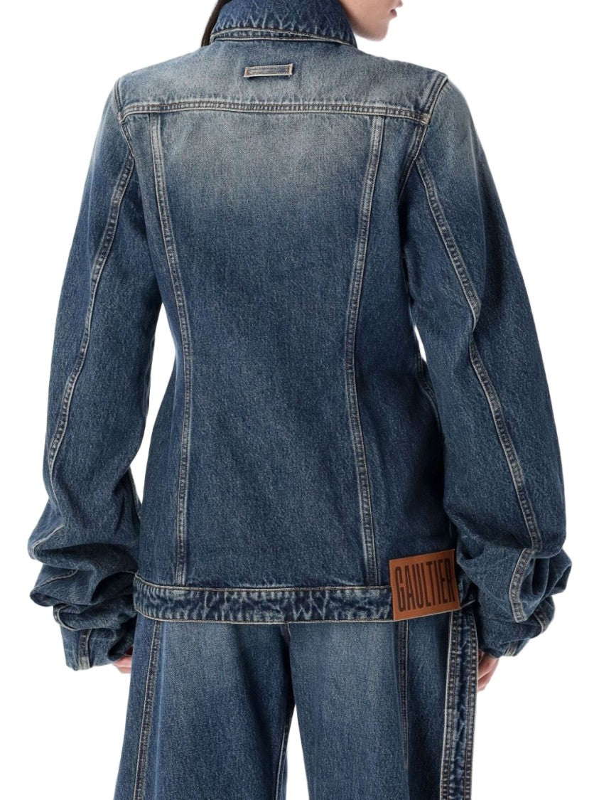 Jean Paul Gaultier Blue Balloon Sleeve Denim Jacket