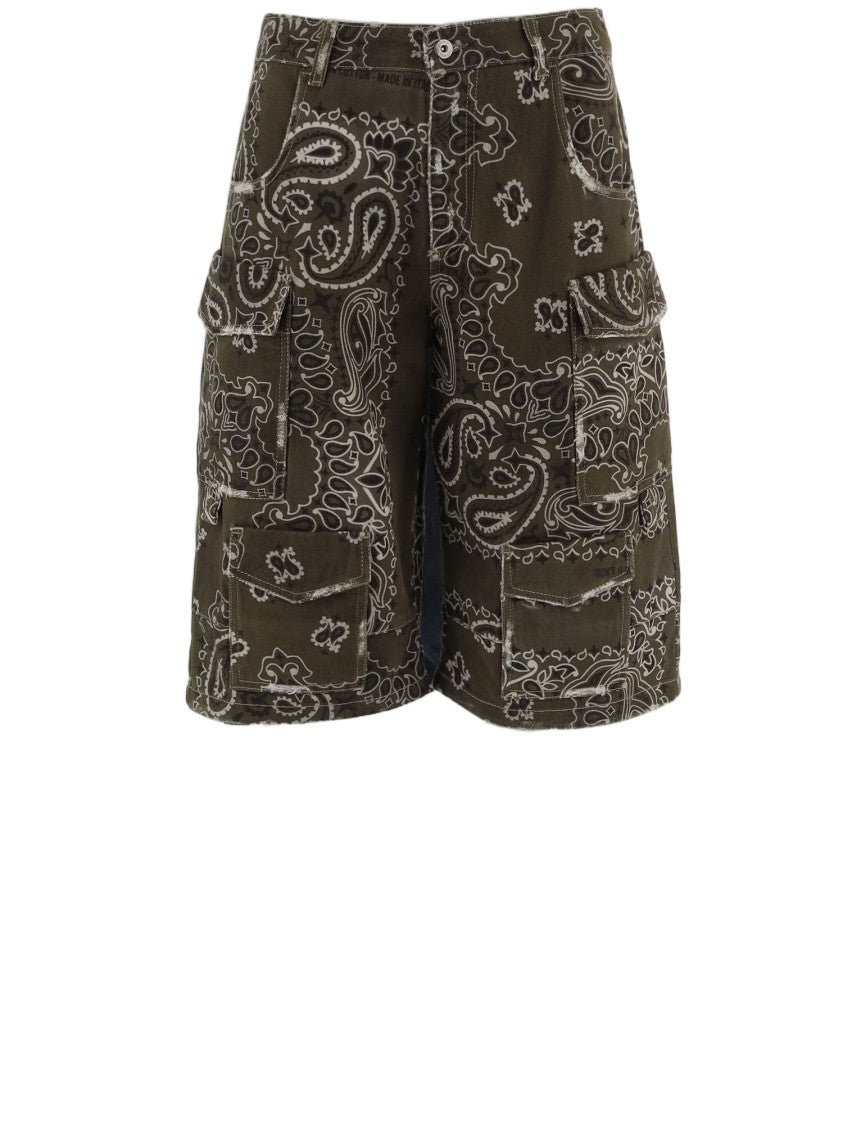 Don't @ Me Short Cotton Jeans With Bandana Print