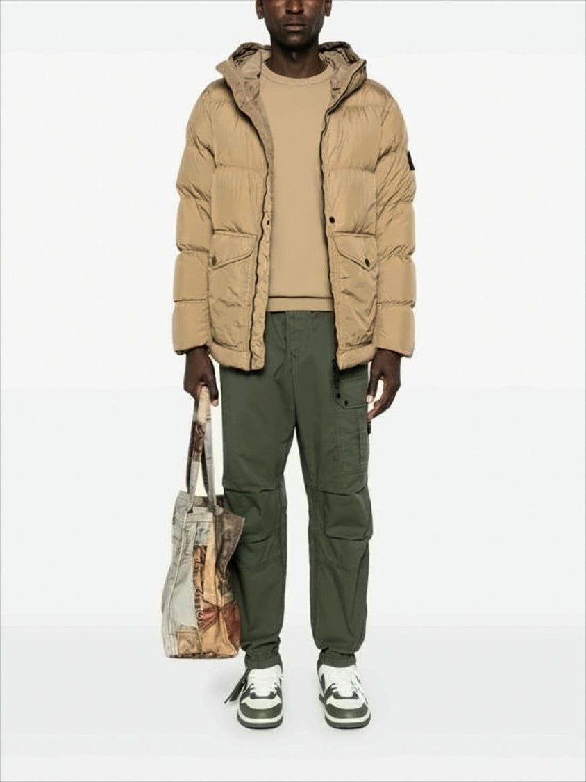 Stone Island Smooth Solid-Colored Long-Sleeve Crewneck Sweatshirt