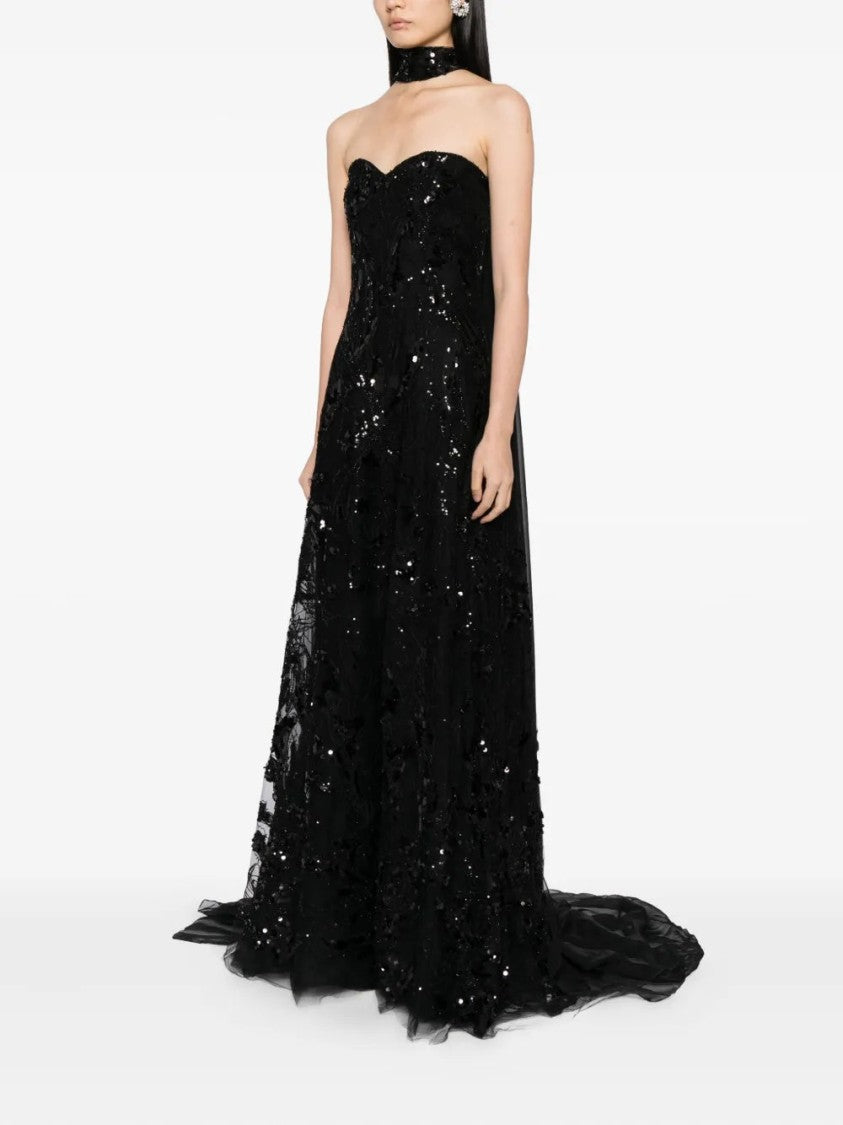 Saiid Kobeisy Embroidered Strapless Dress