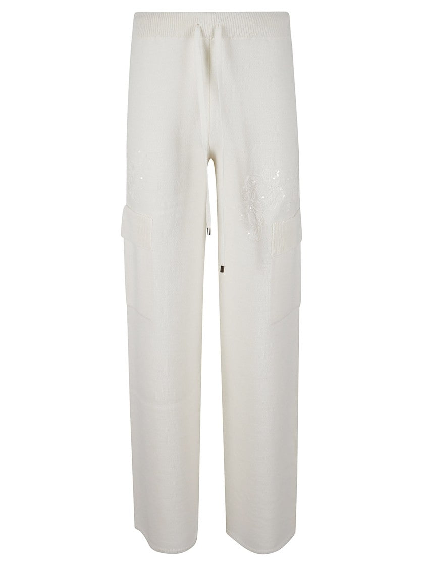 Ermanno Firenze Wide-Leg Cropped Trousers With High Elastic Waistband