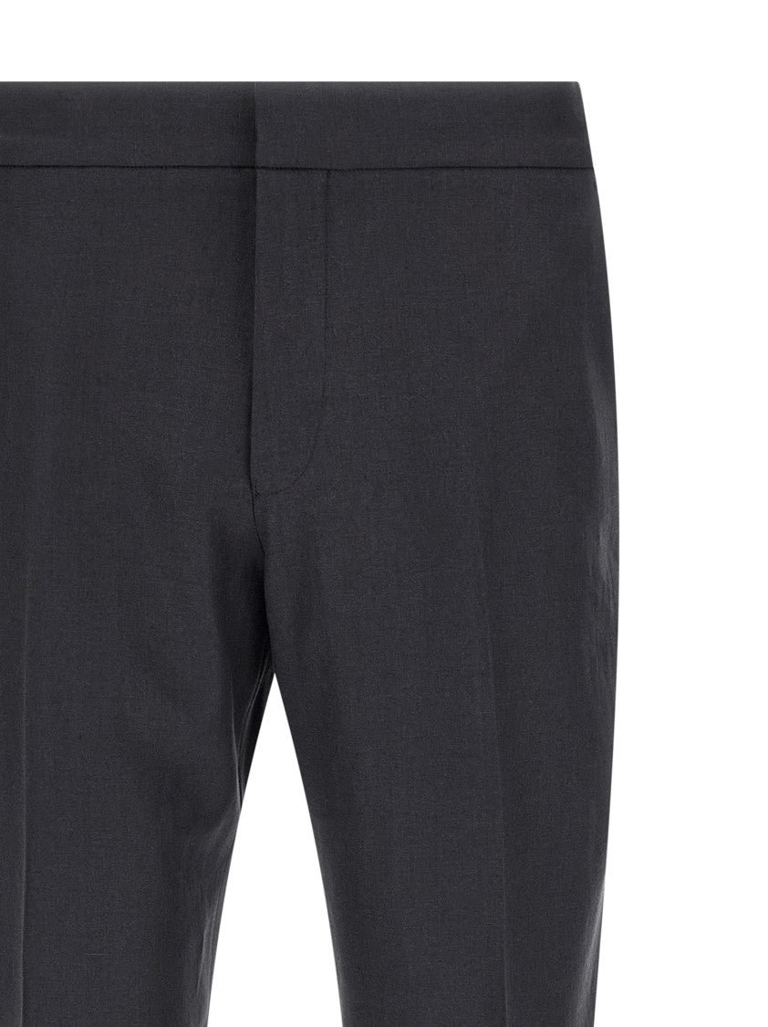 Zegna Wide-Leg Linen Trousers With Pressed Pleats