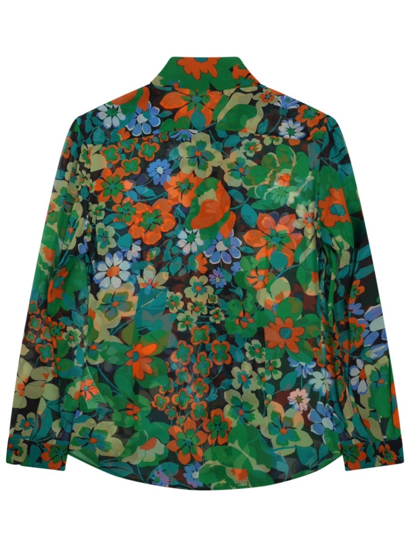 Celine Floral Pattern Silk Shirt