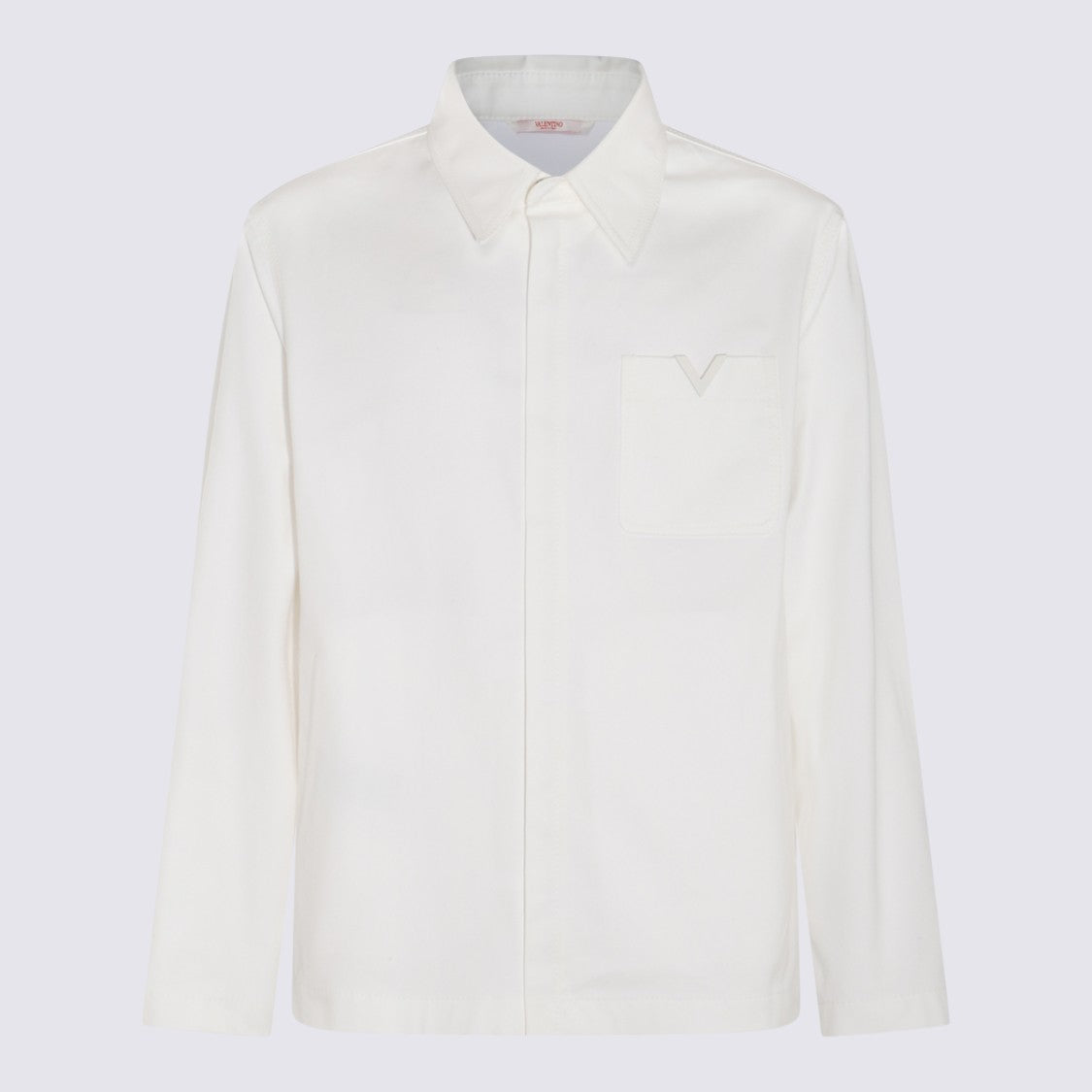 Valentino White Cotton Blend Shirt Jacket