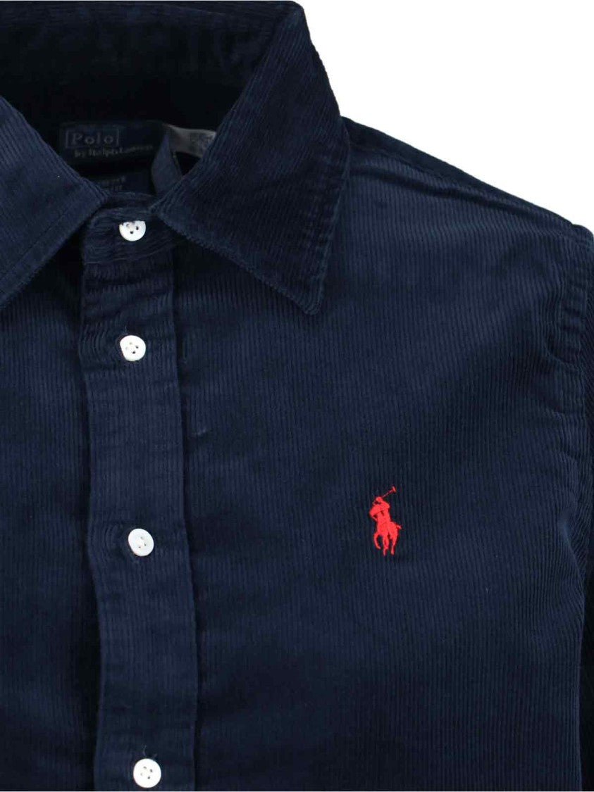 Polo Ralph Lauren Corduroy Logo Shirt – Navy Blue