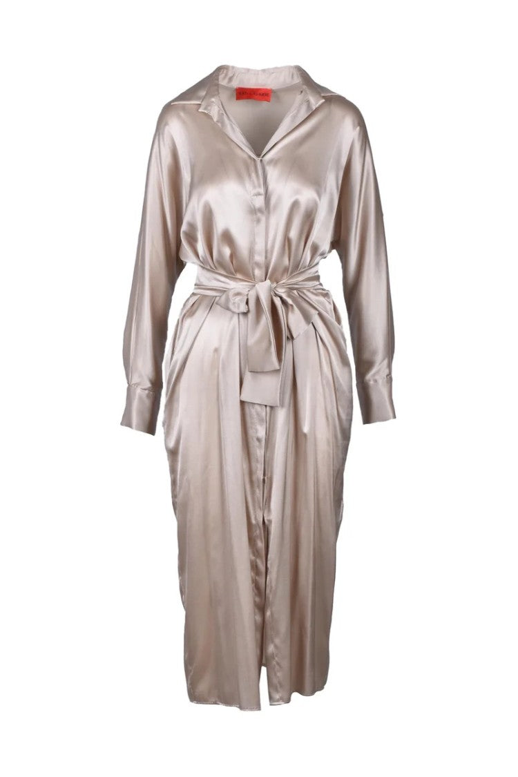 Wild Cashmere Silk Chemise Dress - Beige