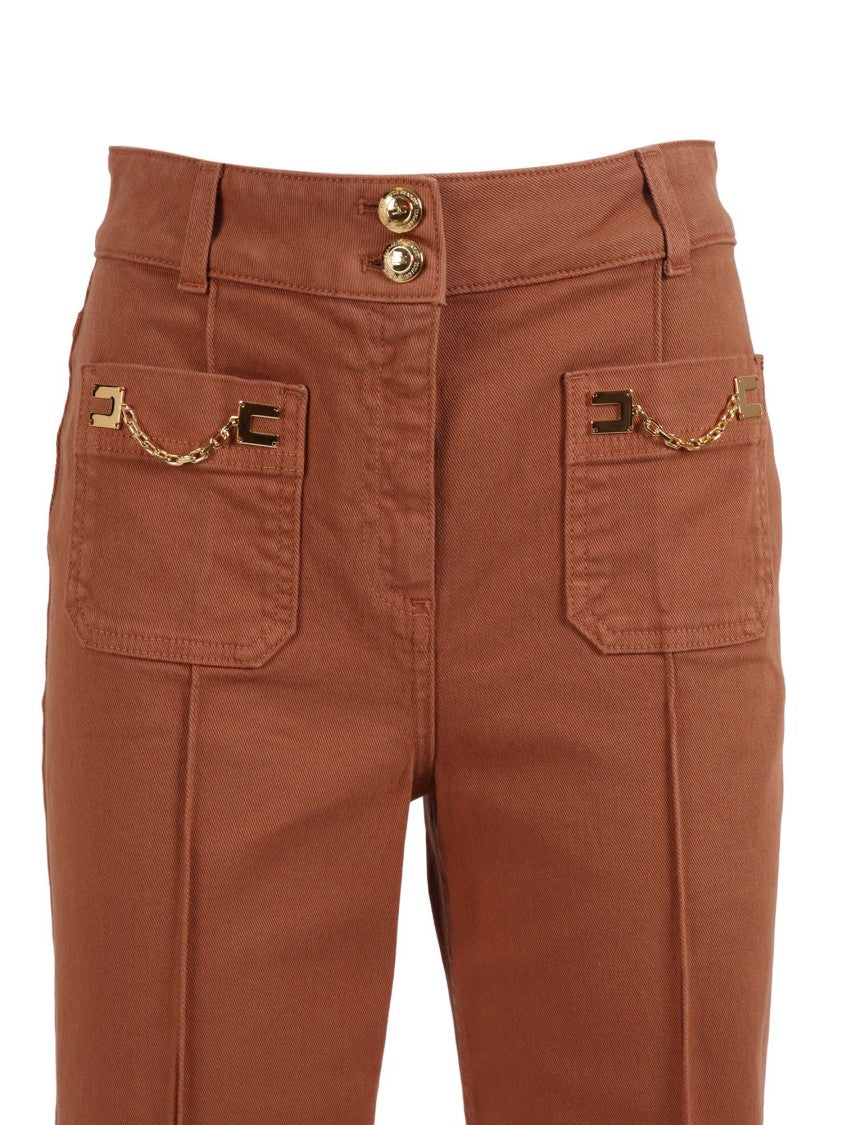 Elisabetta Franchi Straight Leg High Waist Jeans