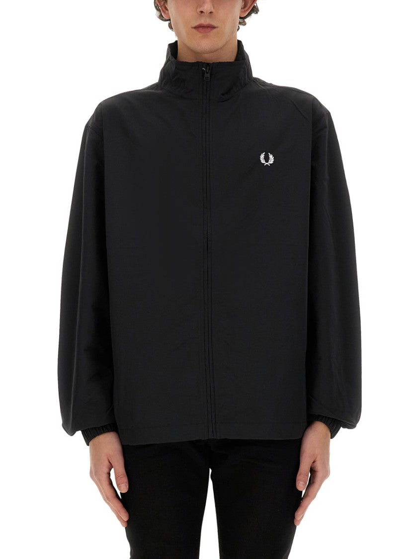 Fred Perry Relaxed-Fit Jacket With High Collar And Full Zip Closure