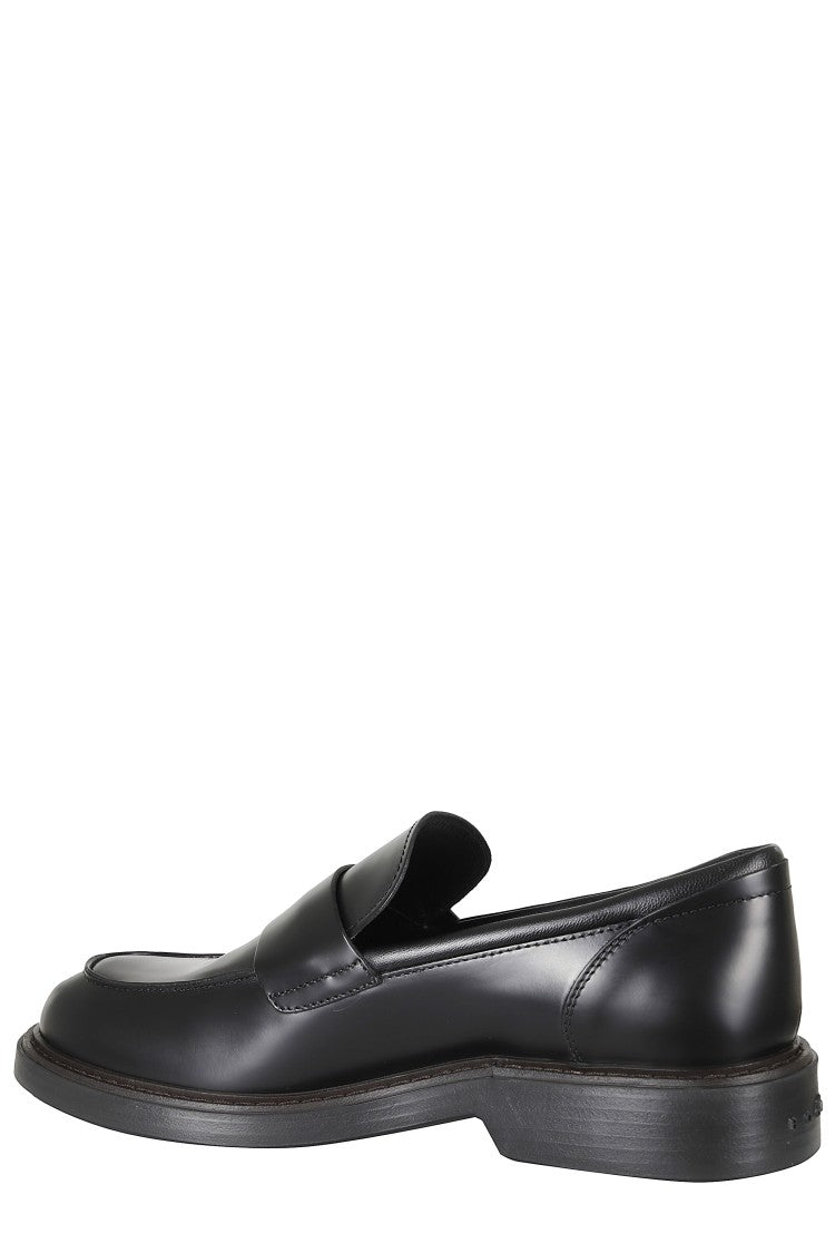 Hogan Black H704 Memory Foam Insole Leather Loafers
