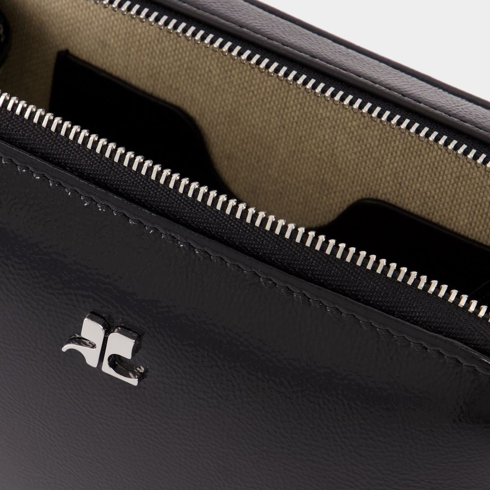 Courrèges Cloud Chained Naplack Purse - Leather - Black