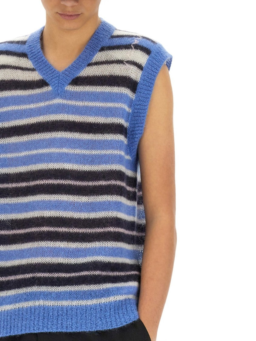 Marni Striped Mohair Blend Vest