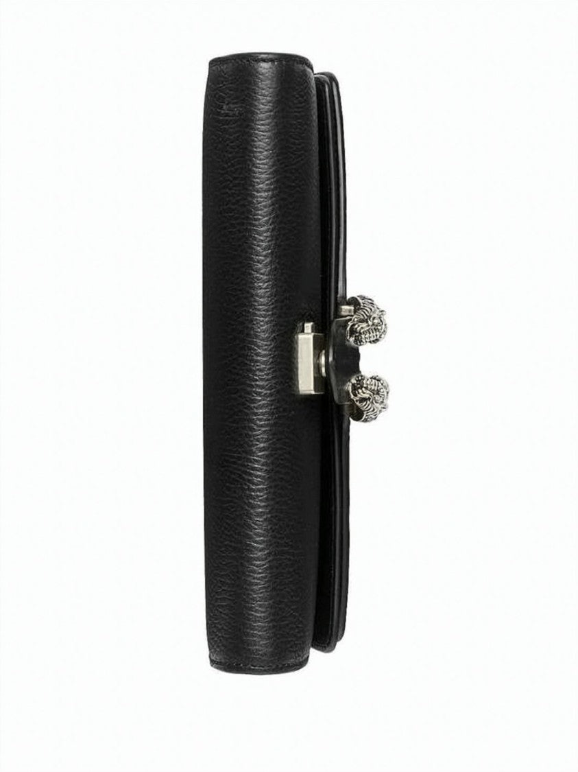 Gucci Textured Black Leather Crossbody Bag With Silver Details
