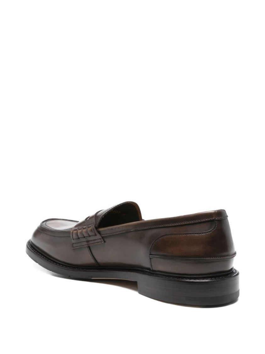 Premiata Brown Penny Slot Detail Leather Flats