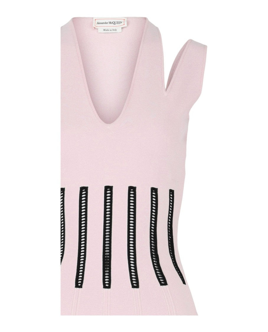 Alexander Mcqueen Coutout Shoulder Corset Mini Dress