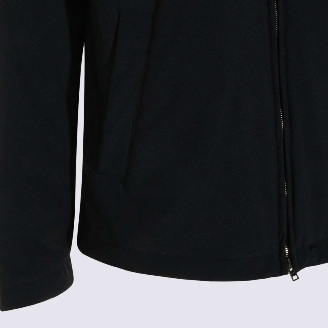 Herno Tailored Minimalist Jacket With High Collar And Fur Lining