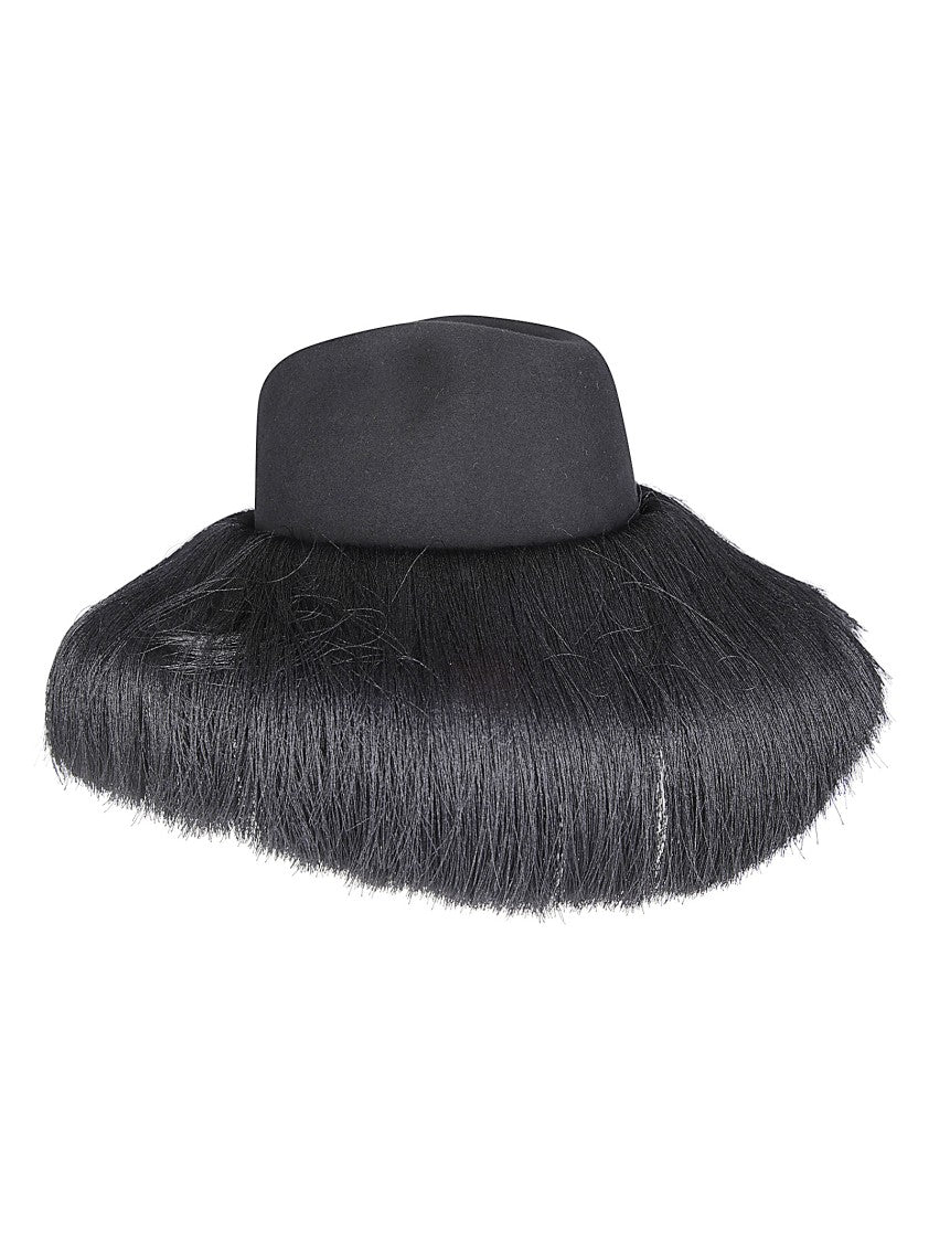 Comme Des Garçons Fringed Wool Hat With Classic Design