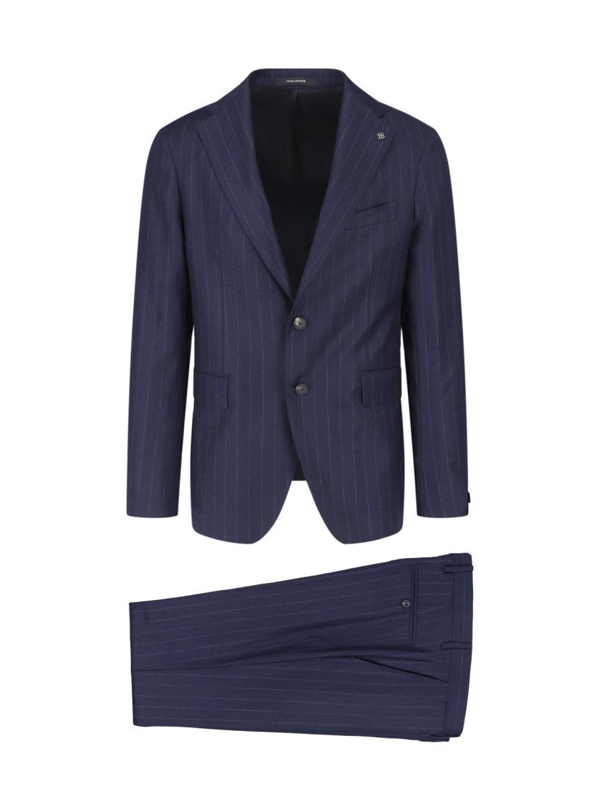 Tagliatore Exclusive Blue Pinstripe Tailored Suit By Tagliatore