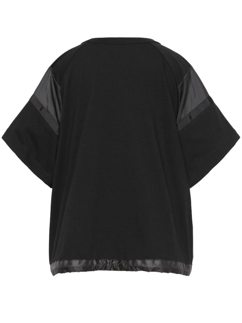 Sacai Classic Black Cotton T-Shirts And Polos Collection