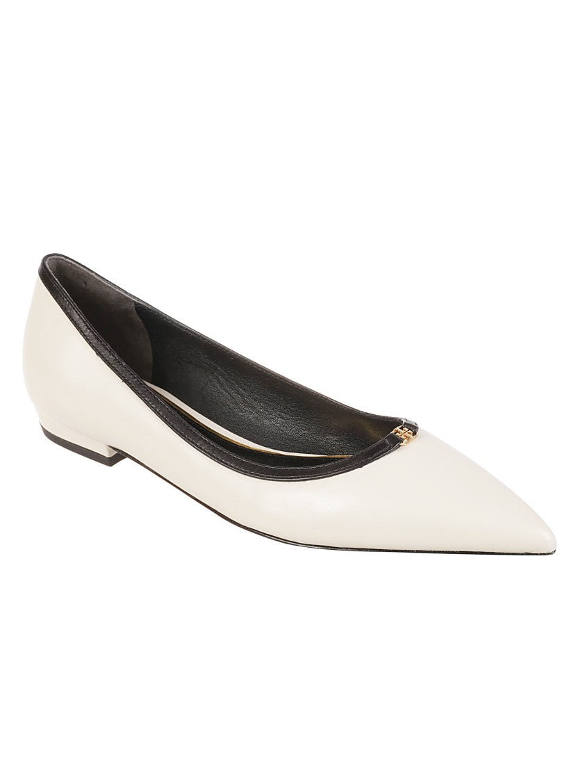 Tory Burch Pointed Toe Flat Shoes With Minimalistic Design