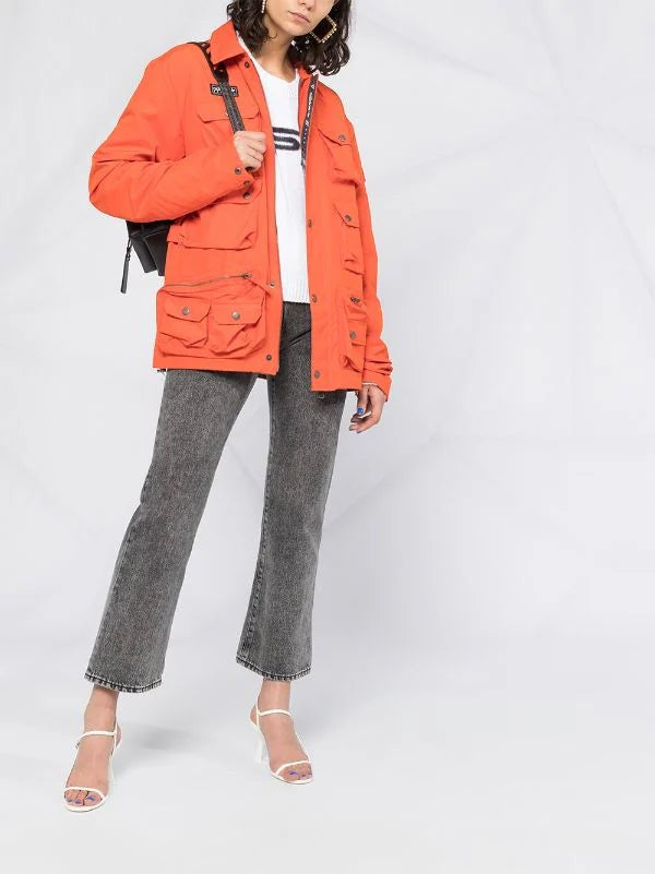 Off-White Cropped Leg Mid-Rise Denim Jeans