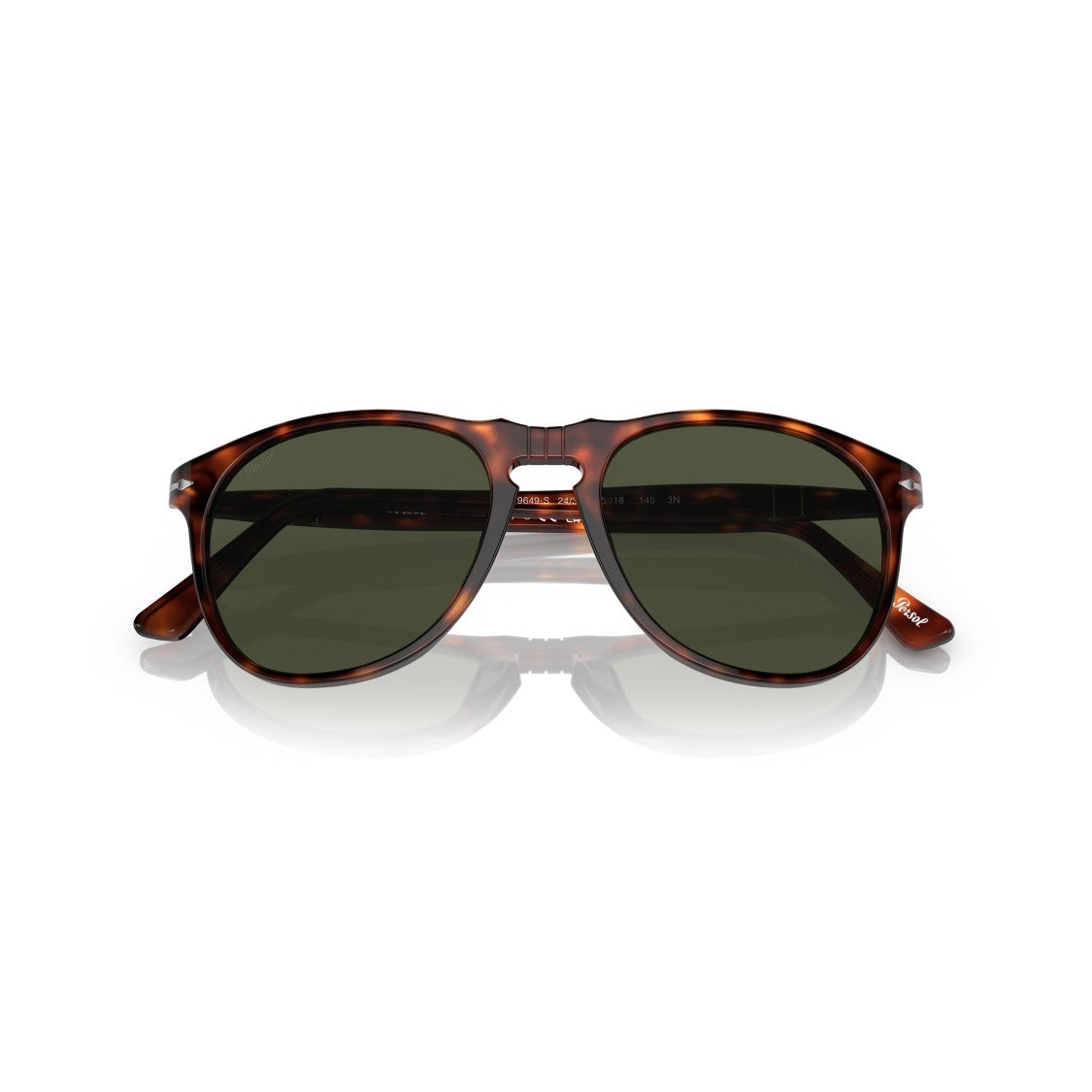 Persol 0Po9649s Classic Round Frame Tortoiseshell Sunglasses
