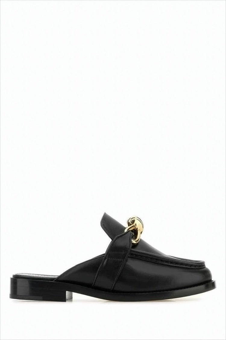 Bottega Veneta Black Calf Leather Mule