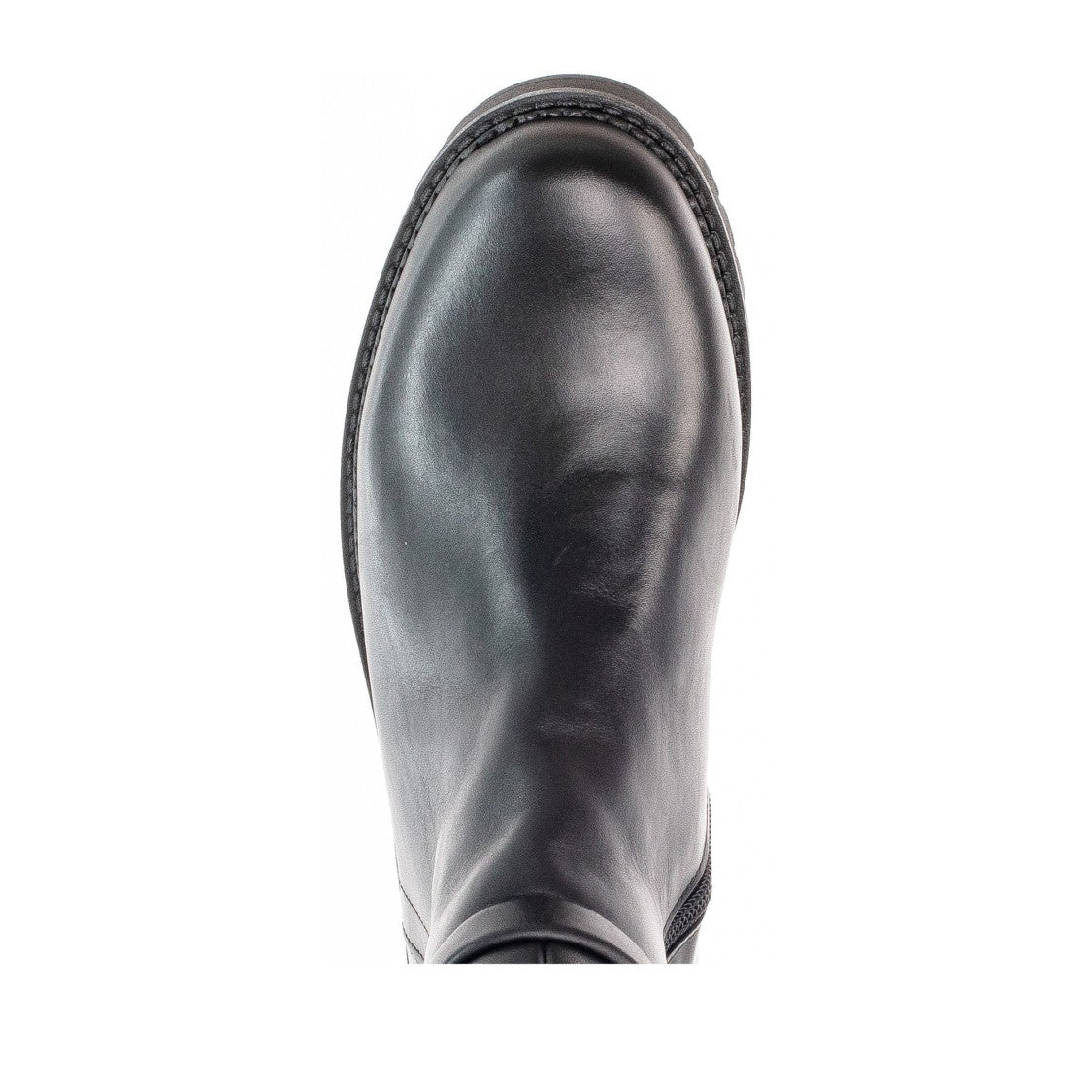 Gabor Black Smooth Leather Rounded Toe Boots
