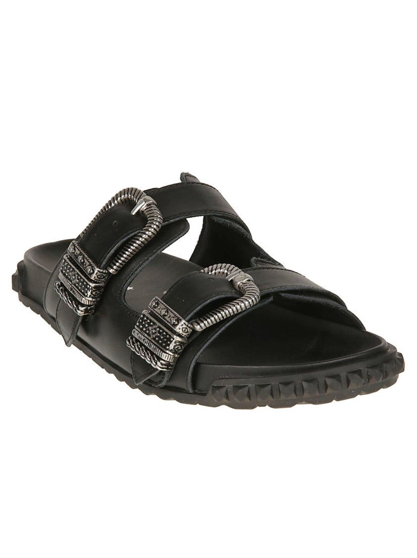 Ash Twister Black Nappa Leather Sandals