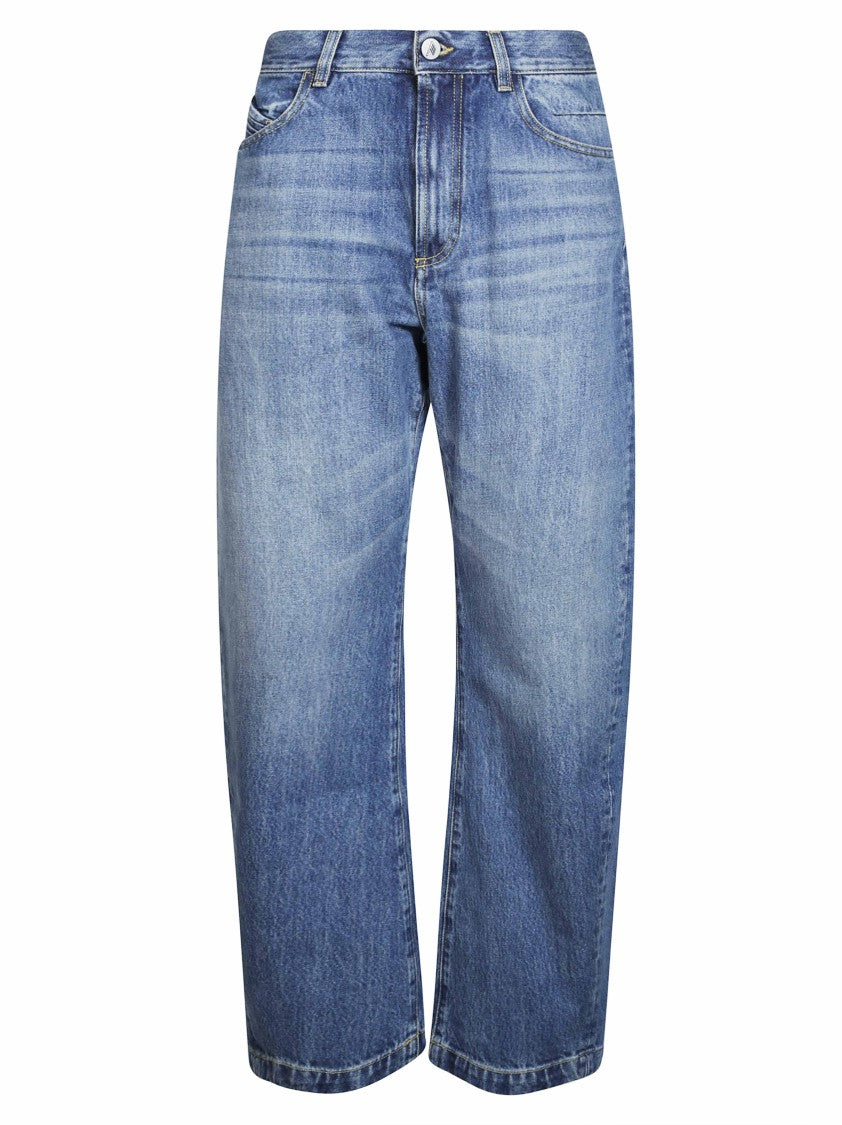 The Attico Mid-Blue Cropped Jeans