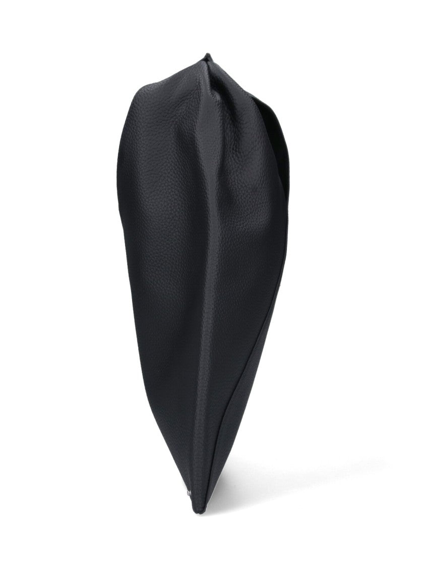 Mm6 By Maison Margiela Black Hammered Leather Small "Japanese" Handbag