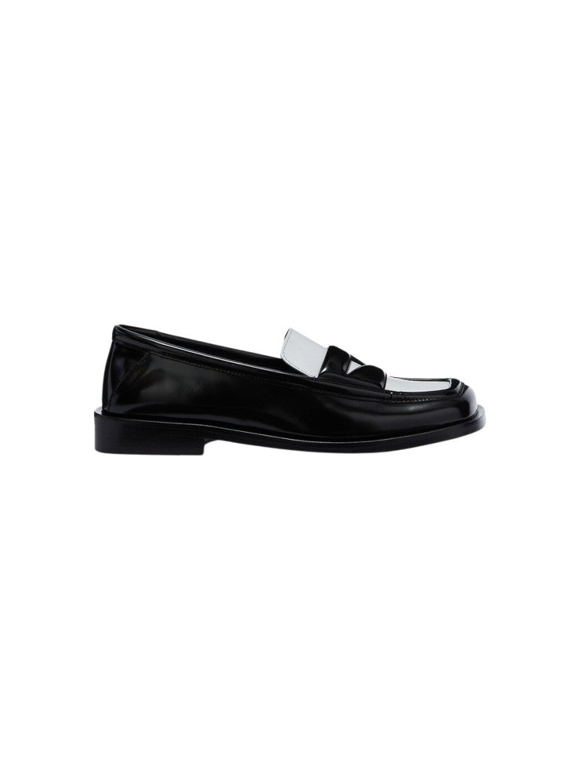 The Attico Amanda College 20 Mm Loafer Black And White