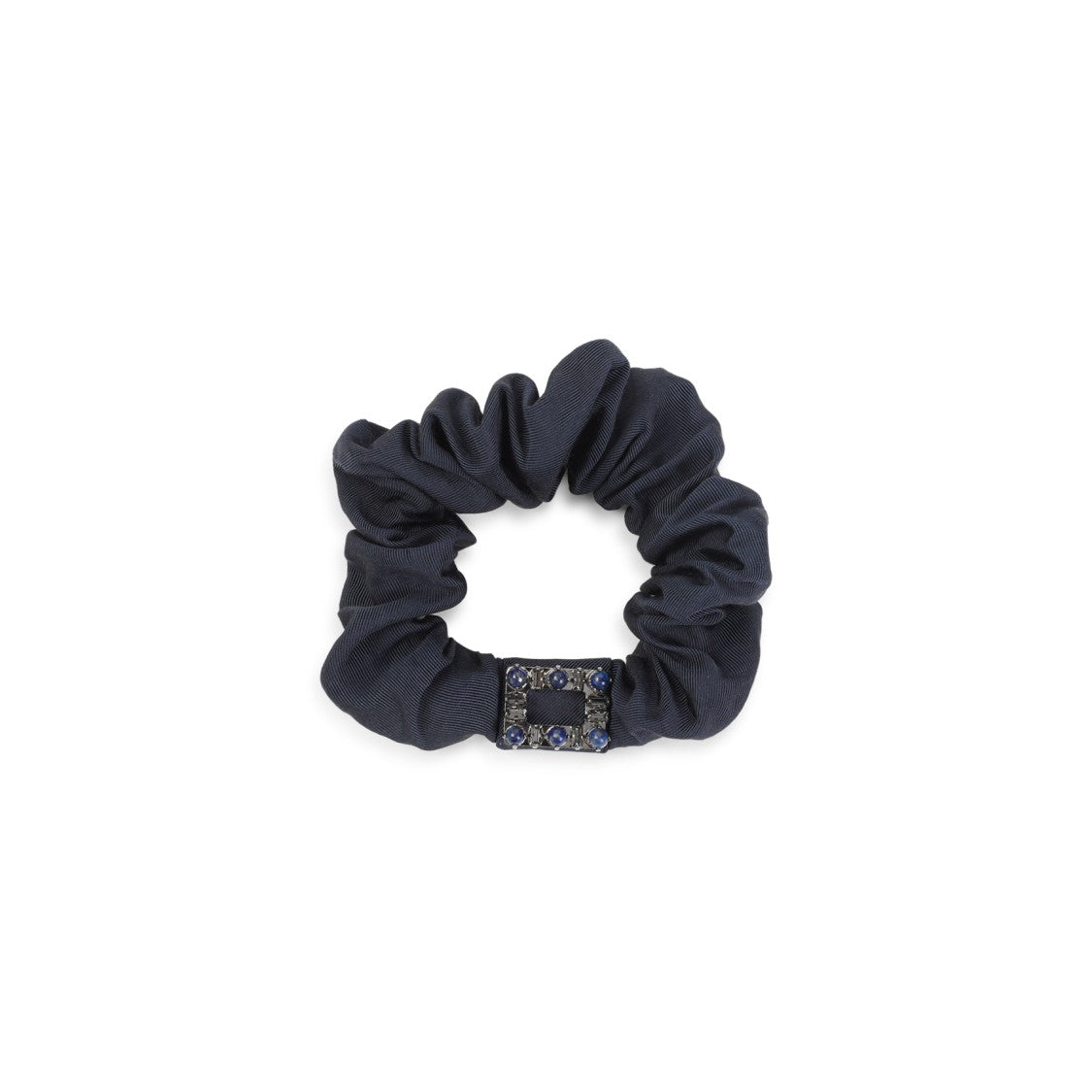 Roger Vivier Tres Vivier Stone Blue Cotton Scrunchie