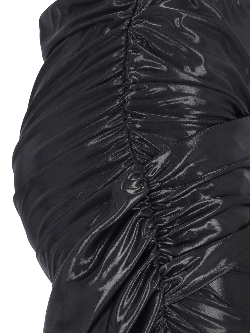 Marine Serre Black Asymmetrical Midi Skirt