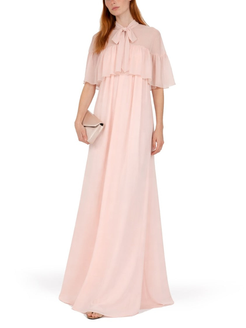 Max Mara Silk Cape With Bow Tie