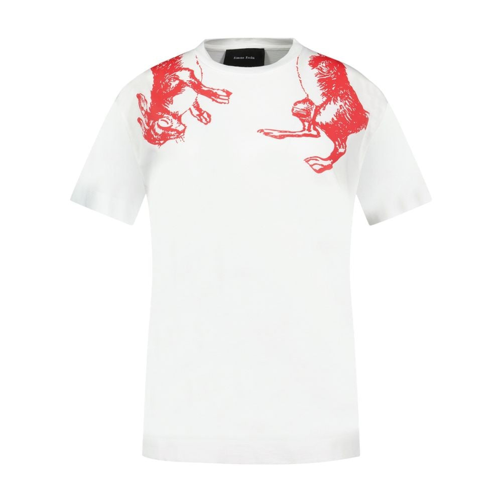 Simone Rocha Hare Illustration T Shirt - Cotton - White