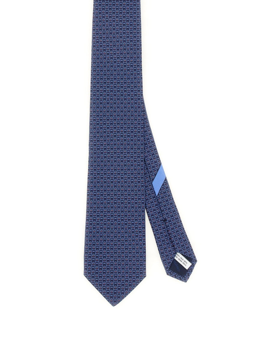 Ferragamo Logo-Patterned Silk Tie