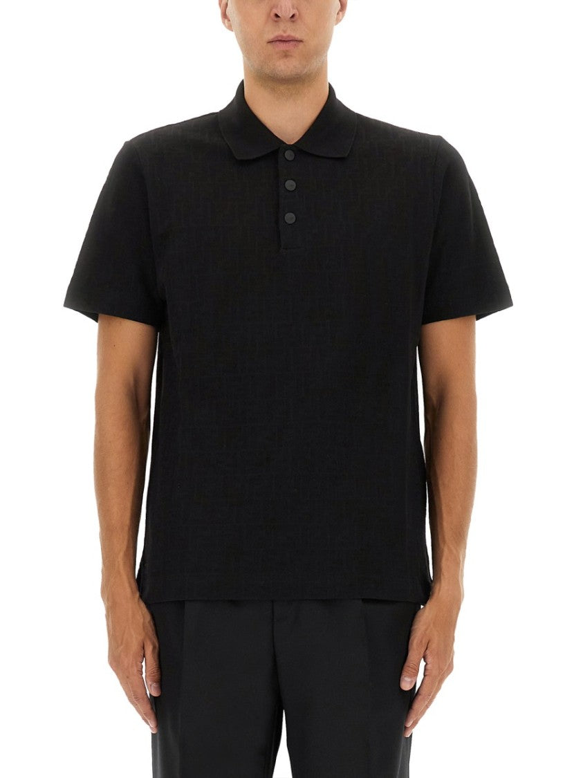 Fendi Ff Piquet Jacquard Polo Shirt