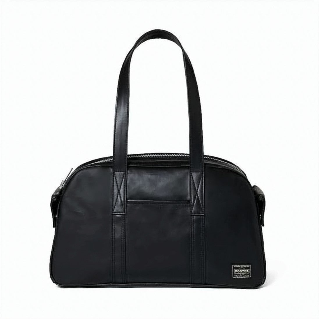 Porter Black Structured Smooth Canvas Tote Bag
