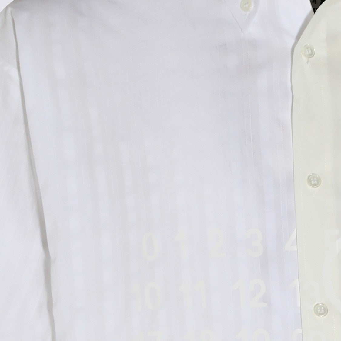 Mm6 By Maison Margiela Split Design White Cotton Shirt