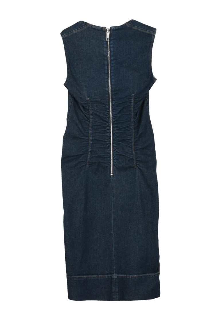 Sportmax Ruched Denim Dress - Blue