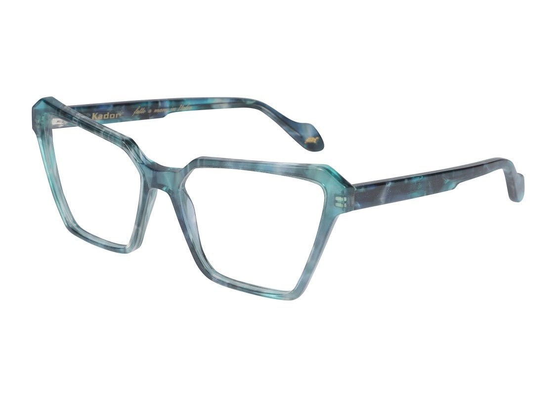 Kador Teal Vanessa Light Translucent Marbled Oversized Square Eyeglasses