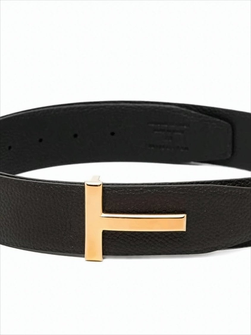 Tom Ford Textured Black Calf Leather Belt