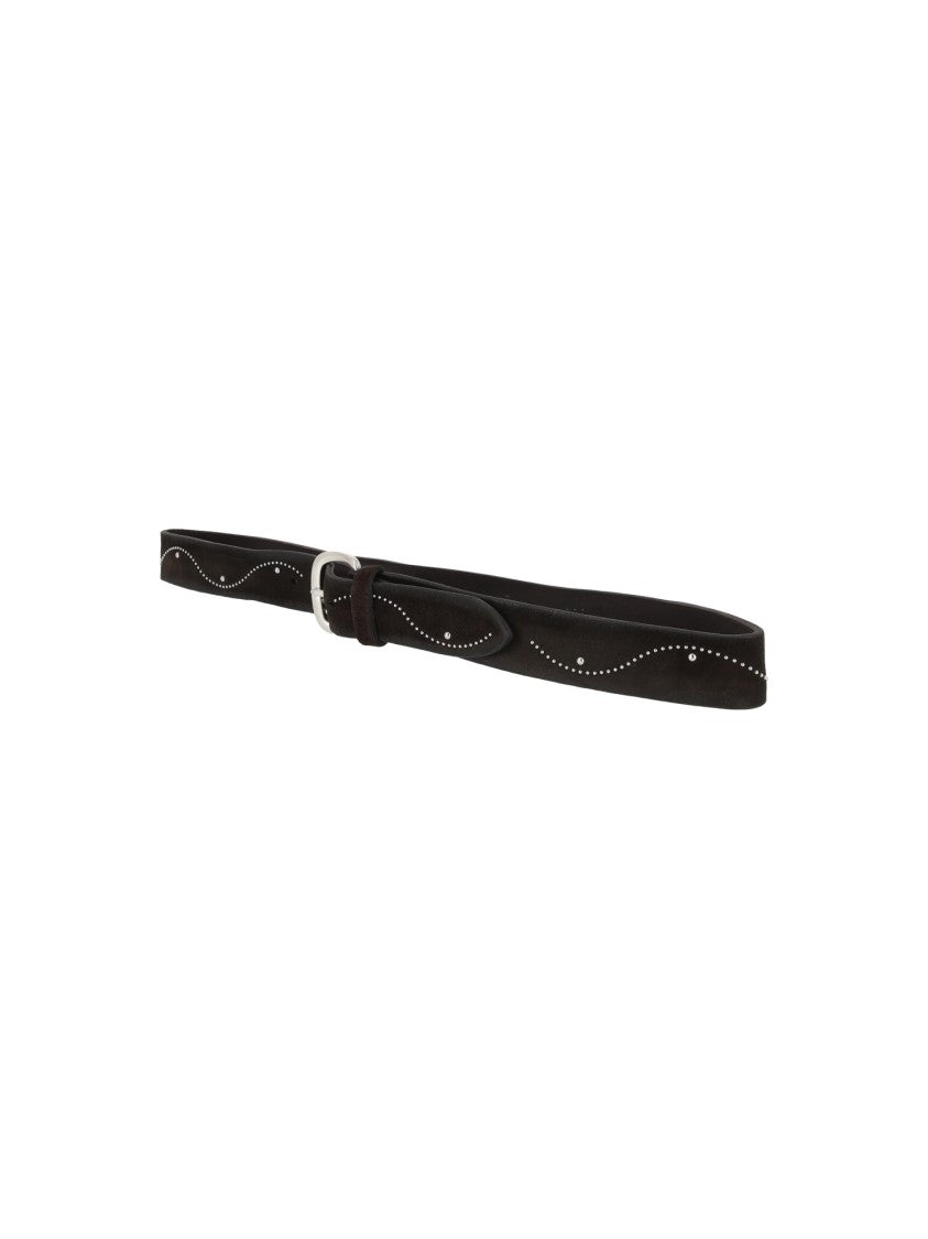 Alberto Luti Black Suede Studded Belt