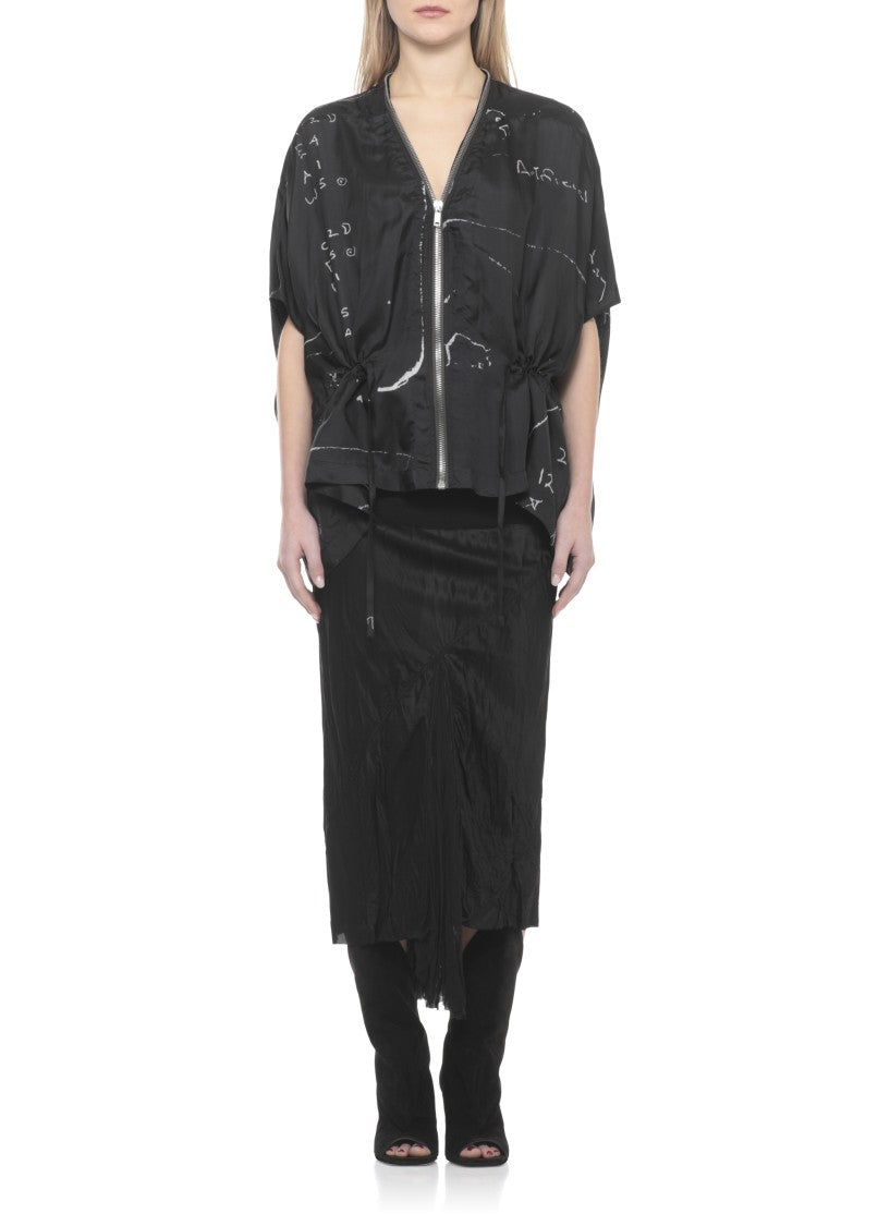 Rick Owens Black Sail Printed Viscose Vest