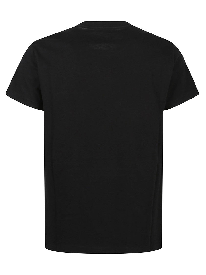 Tom Ford Ribbed Texture Black Cotton T-Shirt With Chest Pocket